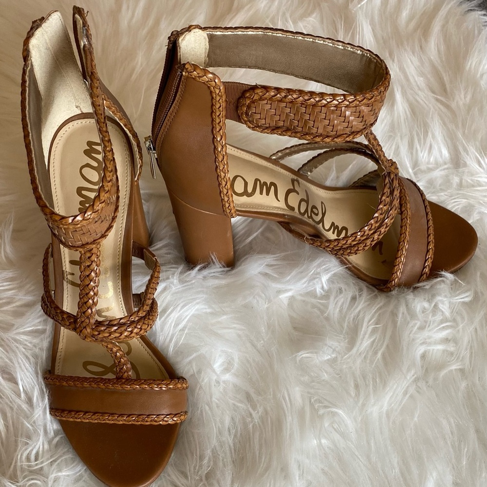 Sam Edelman brown/tan leather heels.